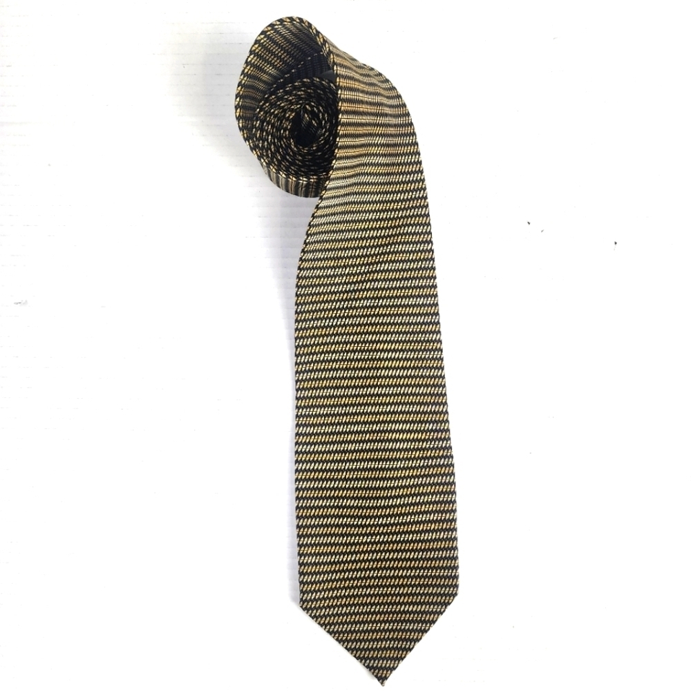 Lauren Ralph Lauren 100% Elegant Gold and Black Men's Tie